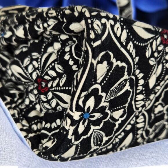 Vera Bradley Barcelona Black Julia Satchel Crossbody Strap Handle Lock Purse Bag - Picture 10 of 14